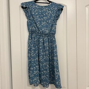 SHEIN Blue Floral Print Dress